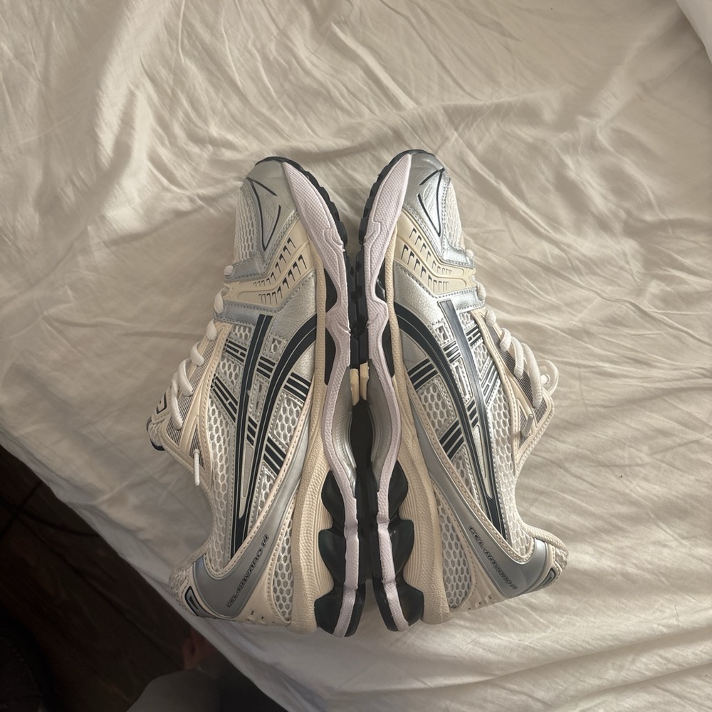 White and Gray Athletic Sneakers